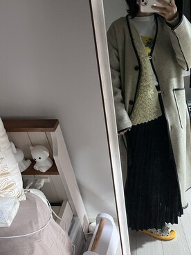 「natural couture（ナチュラルクチュール）のアイテム（その他アウター）」を使った、ぴょんぴょょさん（レディース・154cm）の冬コーディネート