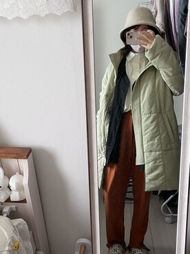 「アイテム（ポロシャツ）」を使った、ぴょんぴょょさん（レディース・154cm）の冬コーディネート