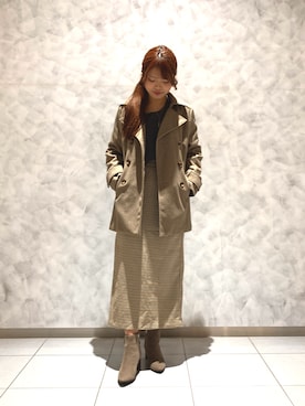 「アイテム（ピーコート）」を使った、HIMIKO　有楽町マルイ店さん（レディース・158cm）の秋コーディネート