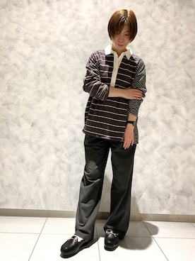 「ラガーシャツ」｜HIMIKO　有楽町マルイ店さん（レディース・160cm）の秋コーディネート