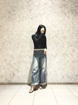 「HIMIKO（ヒミコ）の【HIMIKO】クロスデザインヒールサンダル/661217（サンダル、その他）」を使った、HIMIKO　有楽町マルイ店さん（レディース・155cm）の春コーディネート