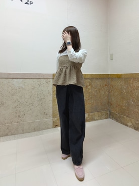 「HIMIKO（ヒミコ）の【HIMIKO】デッキデザインシューズ/661114（パンプス、ピンク系）」を使った、HIMIKO 大丸 京都店さん（レディース・153cm）の春コーディネート