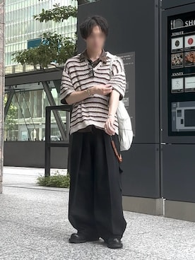 「my beautiful landlet（マイビューティフルランドレット）のアイテム」を使った、恂さん（メンズ・184cm）の夏コーディネート