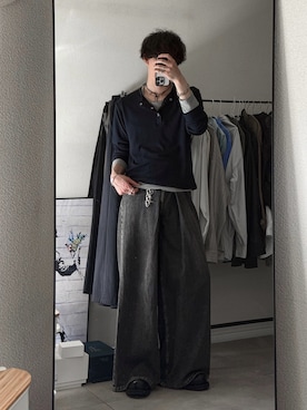 「JOHN LAWRENCE SULLIVAN（ジョンローレンスサリバン）のアイテム（パンツ）」を使った、恂さん（メンズ・184cm）の春コーディネート