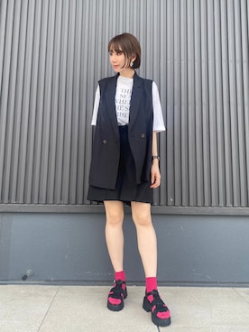 「アイテム（レッグウェア）」を使った、rinaさん（レディース・166cm）の夏コーディネート