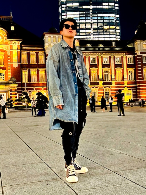 【カジュアルコーデの定番】RICK OWENS デニム スニーカー カジュアルコーデの定番】RICK OWENS デニム スニーカー