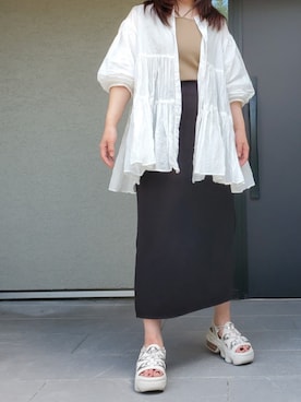 「アイテム（タンクトップ）」を使った、enonさん（レディース・152cm）の夏コーディネート
