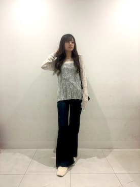 「SENSE OF PLACE by URBAN RESEARCH（センスオブプレイスバイアーバンリサーチ）のアイテム（Tシャツ/カットソー）」を使った、yutsukiさん（レディース・154cm）の秋コーディネート