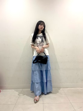 「SENSE OF PLACE by URBAN RESEARCH(センスオブプレイスバイアーバンリサーチ)の『別注』MARILYNMONROE×SENSE OF PLACE グラフィックTシャツ(Tシャツ/カットソー、その他)」を使った、yutsukiさん(レディース・154cm)の夏コーディネート