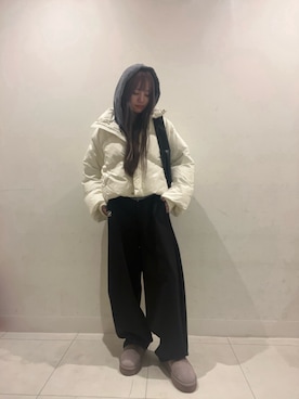 「アイテム（スウェットパンツ）」を使った、yutsuki1008さん（レディース・154cm）の冬コーディネート