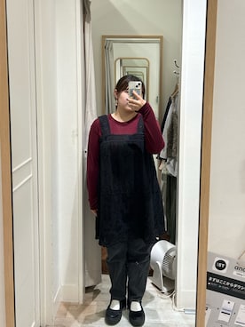 「アイテム（チュニック）」を使った、ユカさん（レディース・155cm）の秋コーディネート