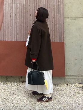 「アイテム（ステンカラーコート）」を使った、ユカさん（レディース・155cm）の秋コーディネート
