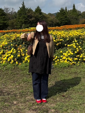 「アイテム（チュニック）」を使った、ユカさん（レディース・155cm）の秋コーディネート