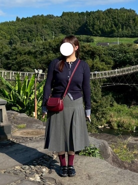 「アイテム（ローファー）」を使った、ユカさん（レディース・155cm）の秋コーディネート