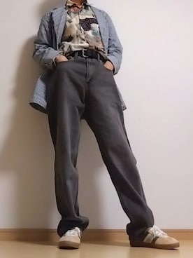 「アイテム（デニムジャケット）」を使った、田野尻さん（メンズ・170cm）の秋コーディネート