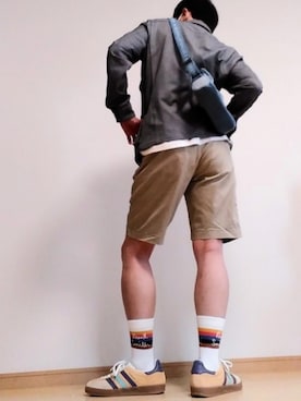 「アイテム（レッグウェア）」を使った、田野尻さん（メンズ・170cm）の秋コーディネート