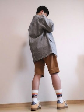 「アイテム（レッグウェア）」を使った、田野尻さん（メンズ・170cm）の秋コーディネート