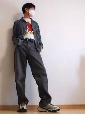 「アイテム（ベルト）」を使った、田野尻さん（メンズ・170cm）の秋コーディネート