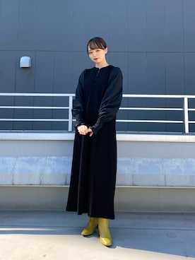 「CIAOPANIC（チャオパニック）のアイテム（ワンピース）」を使った、hamamoto hiyoriさん（レディース・156cm）の秋コーディネート