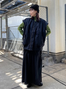 「Kastane（カスタネ）のアイテム（ブルゾン）」を使った、hamamoto hiyoriさん（レディース・156cm）の秋コーディネート