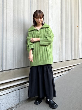 「Kastane（カスタネ）のアイテム（ニット/セーター）」を使った、hamamoto hiyoriさん（レディース・156cm）の秋コーディネート