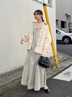 「今日のコスメと服」｜「アイテム（デニムジャケット）」を使った、hamamoto hiyoriさん（レディース・157cm）の春コーディネート