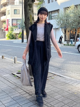 「Kastane」｜「アイテム（モカシン/デッキシューズ）」を使った、hamamoto hiyoriさん（レディース・156cm）の秋コーディネート