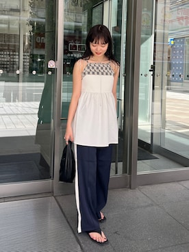 「今日のコスメと服」｜「アイテム（キャミソール）」を使った、hamamoto hiyoriさん（レディース・157cm）の夏コーディネート