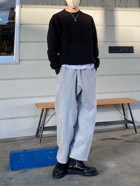 「Lee（リー）のアイテム（スウェット）」を使った、Sさん（メンズ・172cm）の冬コーディネート
