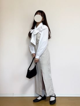「スリット」｜「アイテム（バレエシューズ）」を使った、yyuuun17さん（レディース・153cm）の春コーディネート