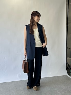 「ベーシック/トラッド」｜「アイテム（スウェットパンツ）」を使った、krn563さん（レディース・162cm）の夏コーディネート