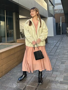 「24ssトレンド」｜「アイテム（ブルゾン）」を使った、krn563さん（レディース・162cm）の冬コーディネート