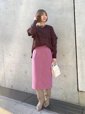 「RIVE DROITE（リヴドロワ）のアイテム（その他シューズ）」を使った、krn563さん（レディース・162cm）の冬コーディネート