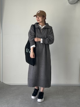 「新星WEARISTAにエントリー」｜「アイテム（キャップ）」を使った、krn563さん（レディース・162cm）の冬コーディネート