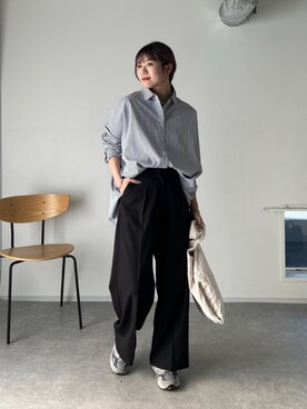 「マイベストコーデ2023」｜「アイテム（スラックス）」を使った、krn563さん（レディース・162cm）の冬コーディネート