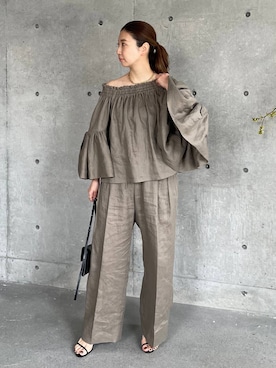「Chaos（カオス）のアイテム（スラックス）」を使った、chaos_misaさん（レディース・161cm）の春コーディネート
