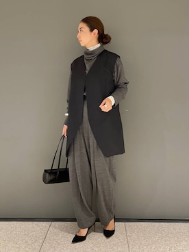 「Chaos（カオス）のChaos(カオス)/◇佐藤佳菜子さんYouTube紹介◇　レダリーハイネックプルオーバー　【セットアップ可】（ニット/セーター）」を使った、chaos_misaさん（レディース・161cm）の秋コーディネート