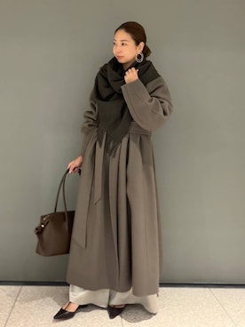 「アイテム（ノーカラーコート）」を使った、chaos_misaさん（レディース・161cm）の秋コーディネート