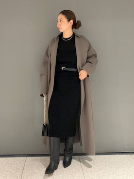 「アイテム（ノーカラーコート）」を使った、chaos_misaさん（レディース・161cm）の秋コーディネート
