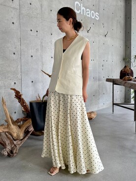 「Chaos（カオス）のアイテム（キャミソール）」を使った、chaos_misaさん（レディース・161cm）の夏コーディネート