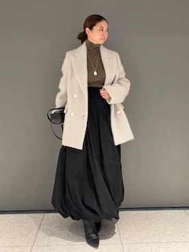 「アイテム（テーラードジャケット、ホワイト系）」を使った、chaos_misaさん（レディース・161cm）の秋コーディネート