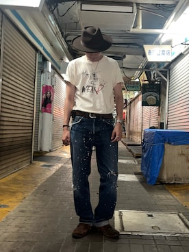 「アイテム（ハット、ブラウン系）」を使った、kouki070311さん（メンズ・172cm）の夏コーディネート