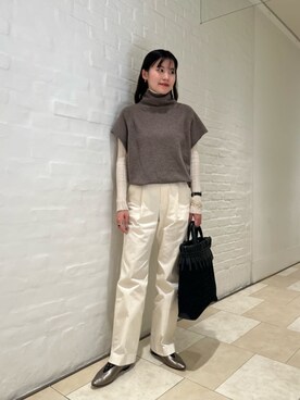「パーソナルカラー_SPRING」｜山田　オデット エ オディール スタッフさん（レディース・158cm）の冬コーディネート