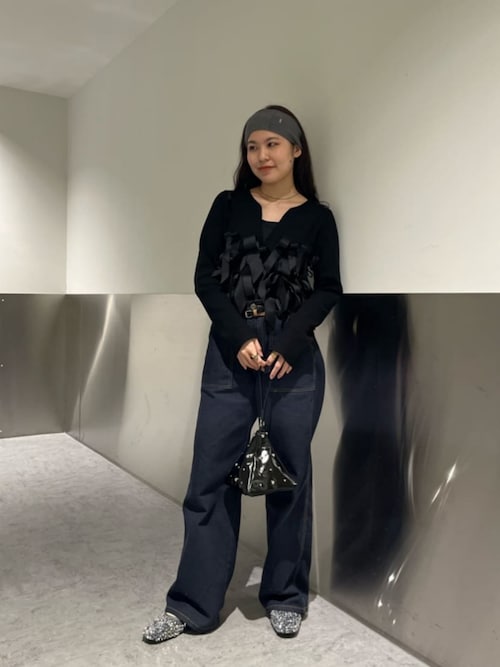 ＜SY＞ スパンコールバレエ フラット 25cm ブラック×シルバー SY UNITED ARROWS（シー ユナイテッドアローズ） バレエシューズ