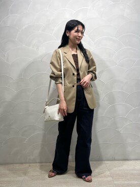 「INNUE（イヌエ）のアイテム」を使った、山田　オデット エ オディール スタッフさん（レディース・158cm）の春コーディネート