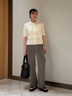 「marco masi（マルコマージ）のアイテム」を使った、山田　オデット エ オディール スタッフさん（レディース・158cm）の夏コーディネート