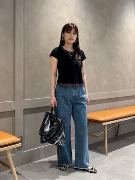 「manipuri（マニプリ）のアイテム」を使った、山田　オデット エ オディール スタッフさん（レディース・158cm）の夏コーディネート