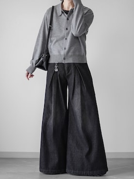 「ELLUV（エルブ）の【ELLUV/エルヴ】クリアジョーゼット ショート丈タンクトップ（Tシャツ/カットソー、ブラック系）」を使った、翔【低身長コーデ】さん（メンズ・167cm）の春コーディネート