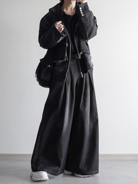 「welise（ウェライズ）の【welise/ウェライズ】グレイスフルTR/Denim ヘムダメージ ショート丈テーラードジャケット（テーラードジャケット、ブラック系）」を使った、翔【低身長コーデ】さん（メンズ・167cm）の春コーディネート