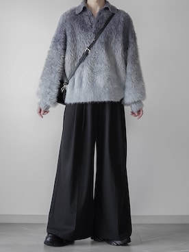 「アイテム（スラックス、ブラック系）」を使った、翔【低身長コーデ】さん（メンズ・167cm）の冬コーディネート